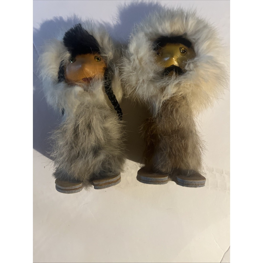 Eskimo Souvenir Dolls from Copper Falls State Park Wisconsin vintage 6 inch - Picture 9 of 10